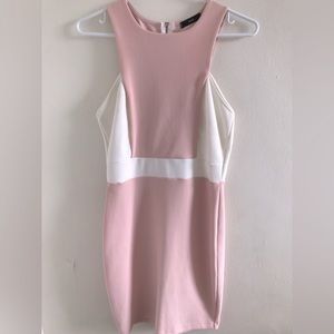 Alt. B Pastel Pink Dress with White Accents